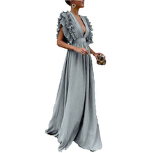 Φόρτωση εικόνας στο εργαλείο προβολής Συλλογής, Κομψό μάξι φόρεμα με λαιμόκοψη με λαιμόκοψη
