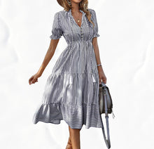 Φόρτωση εικόνας στο εργαλείο προβολής Συλλογής, Φόρεμα με ριγέ κορδόνι
