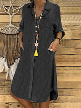Φόρτωση εικόνας στο εργαλείο προβολής Συλλογής, Casual τζιν φόρεμα με μασίφ πέτο
