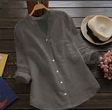 Φόρτωση εικόνας στο εργαλείο προβολής Συλλογής, Λινό βαμβακερό πουκάμισο Casual Loose
