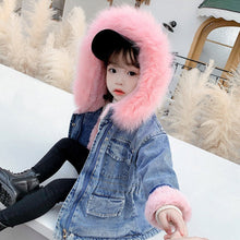 Φόρτωση εικόνας στο εργαλείο προβολής Συλλογής, Παιδικό τζιν μπουφάν με χνουδωτό γούνινο
