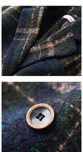 Φόρτωση εικόνας στο εργαλείο προβολής Συλλογής, Μακρυμάνικο μάλλινο παλτό με καρό κουμπί
