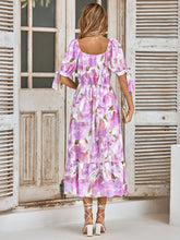 Φόρτωση εικόνας στο εργαλείο προβολής Συλλογής, 2023Περιστασιακό εμπριμέ φόρεμα με φουσκωτό μανίκι V-λαιμόκοψη
