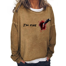 Φόρτωση εικόνας στο εργαλείο προβολής Συλλογής, Γυναικείο αποκριάτικο χιούμορ αστείο αιματοβαμμένο μακρυμάνικο μπλουζάκι
