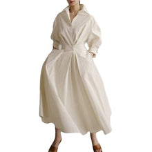 Φόρτωση εικόνας στο εργαλείο προβολής Συλλογής, Γυναικείο casual φόρεμα με κουμπιά τσέπης και πέτο
