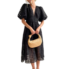 Φόρτωση εικόνας στο εργαλείο προβολής Συλλογής, Μίντι φόρεμα με φουσκωτά μανίκια σε εμπριμέ ύφασμα
