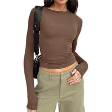 Φόρτωση εικόνας στο εργαλείο προβολής Συλλογής, Γυναικεία μακρυμάνικα μπλουζάκια, στρογγυλή λαιμόκοψη, εφαρμοστά μπλουζάκια
